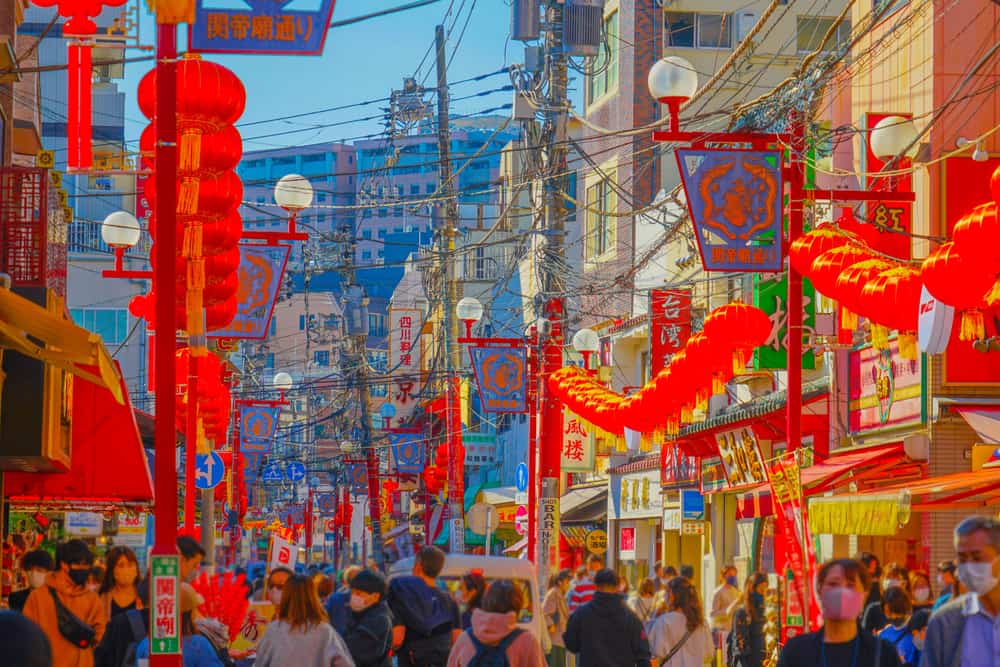 Yokohama Chinatown street in Japan