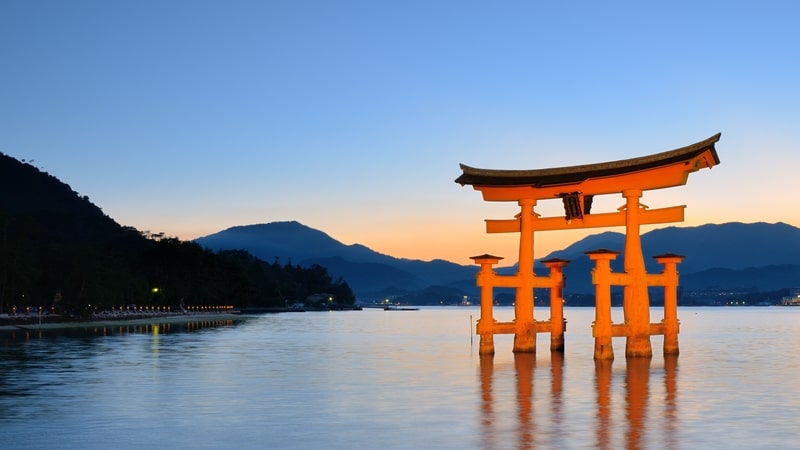 Itsukushima floating Torii gate on Miyajima Island