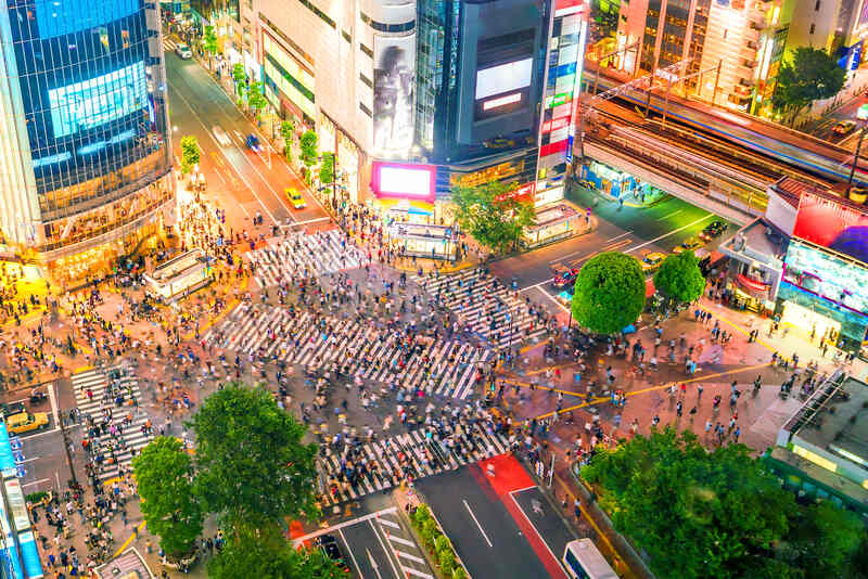 Shibuya Crossing busy intersection in Tokyo